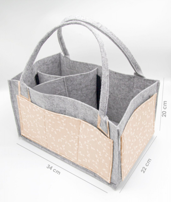 Geanta organizator scutece si accesorii copii/bebelusi BabyJem (Culoare: Gri) [12]