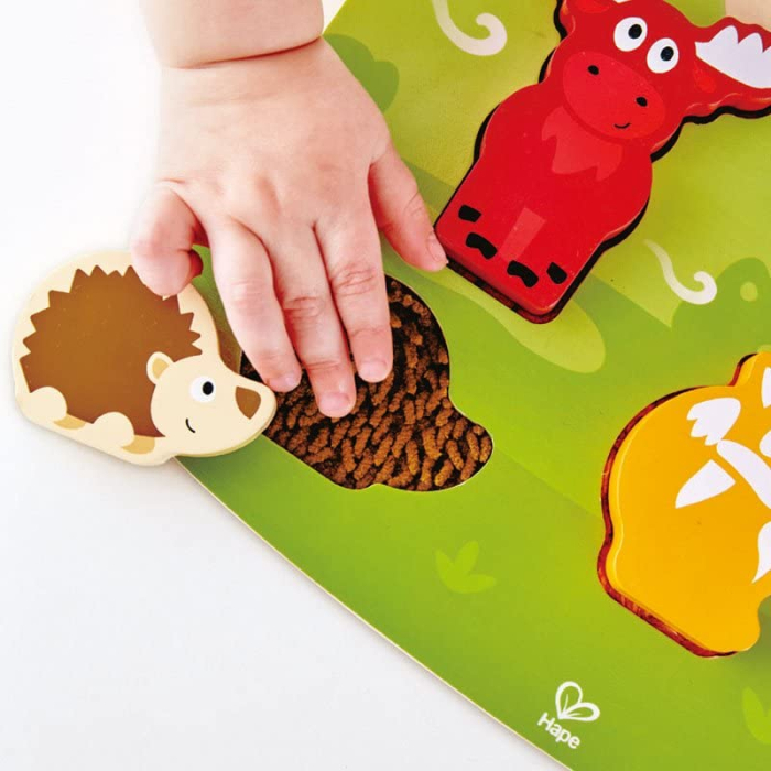 HAPE PUZLLE TACTIL -  ANIMALELE DIN PADURE [4]