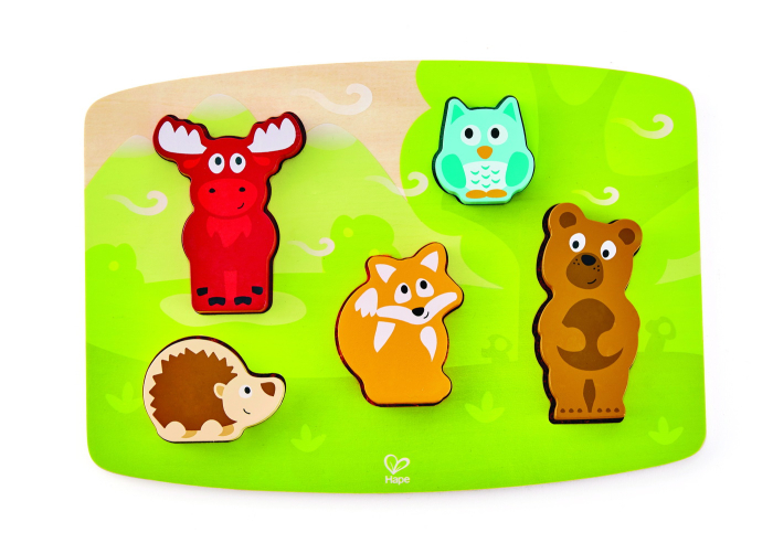 HAPE PUZLLE TACTIL -  ANIMALELE DIN PADURE [8]