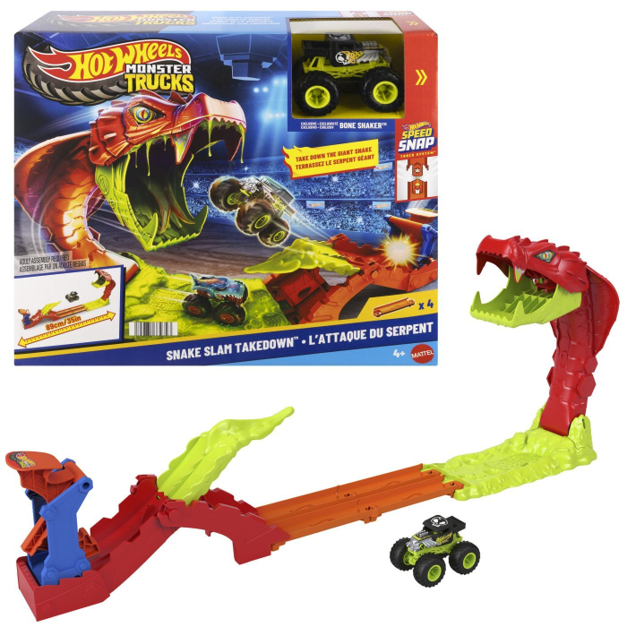 HOT WHEELS MONSTER TRUCK SET DE JOACA PISTA INVINGE SARPELE URIAS CU MASINUTA BONE SHAKER INCLUSA [2]