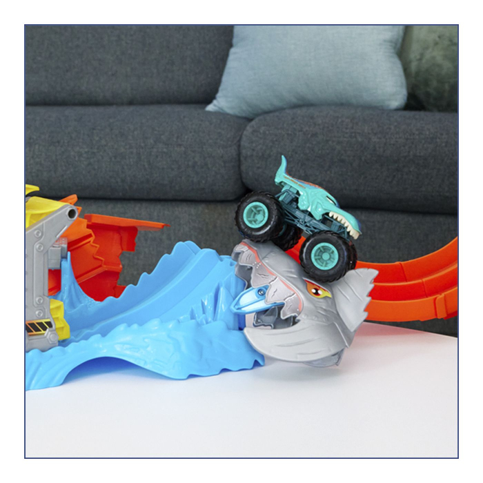 HOT WHEELS MONSTER TRUCKS PISTA SPIRALA IZBIREA RECHINULUI CU 1 MASINUTA MEGA WREX INCLUSA [6]