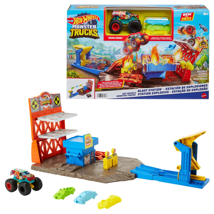 HOT WHEELS MONSTER TRUCKS SET BLAST STATION [4]