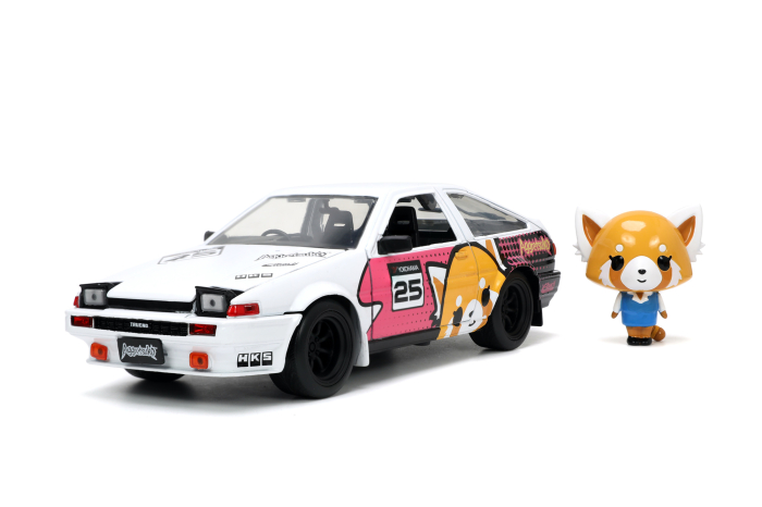 JADA AGGRETSUKO SET MASINUTA METALICA SI FIGURINA AGGRETSUKO SI TOYOTA TRUENO SCARA 1:24 [2]