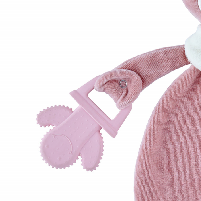 Jucarie atasament cu jucarie dentitie Sleeping Friend BabyJem (Culoare: Roz) [7]