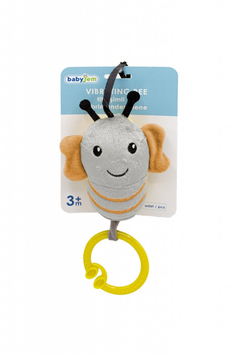 Jucarie cu vibratii pentru bebelusi BabyJem, Albinuta din plus, 6 luni+ (Culoare: Galben) [7]