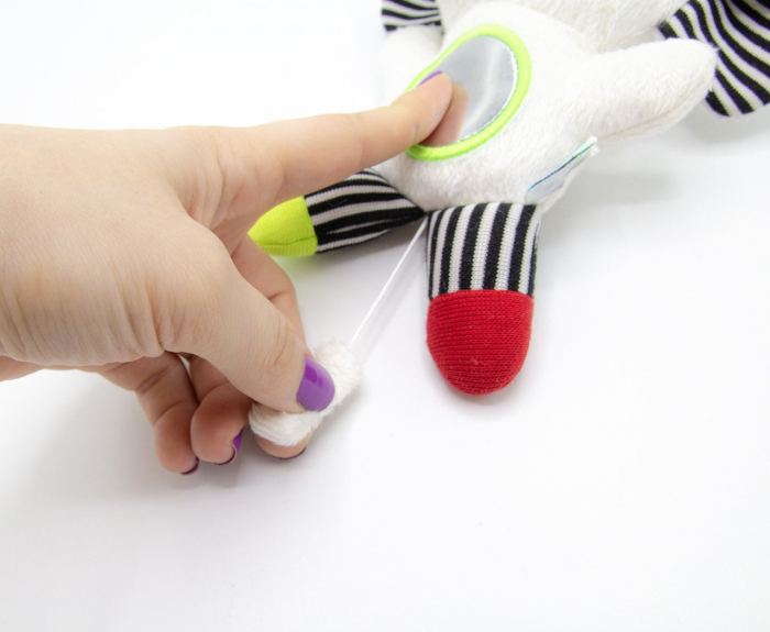 Jucarie cu vibratii pentru bebelusi BabyJem, Elefantel din plus, 6 luni+ (Culoare: Rosu/Verde) [3]