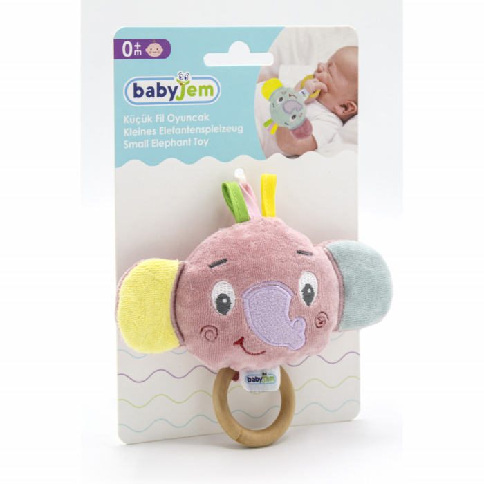 Jucarie pentru bebelusi BabyJem Elephant Toy (Culoare: Roz) [6]