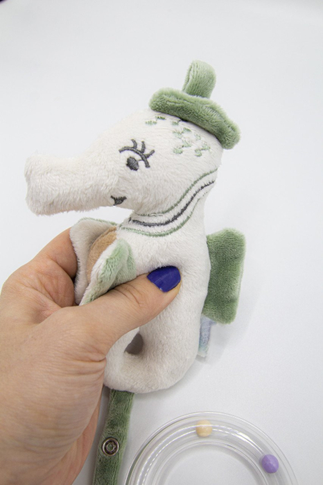 Jucarie zornaitoare BabyJem, Calut de mare din plus, 3 luni+ (Culoare: Verde) [3]