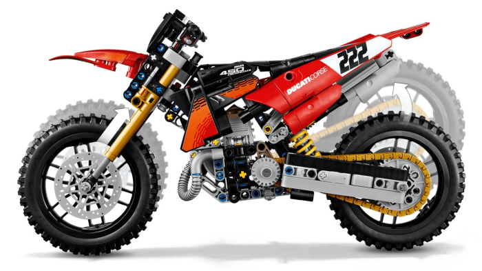 LEGO TECHNIC MOTOCICLETA DUCATI DESMO 450 MX VERSIUNEA DE UZINA 42238 [11]