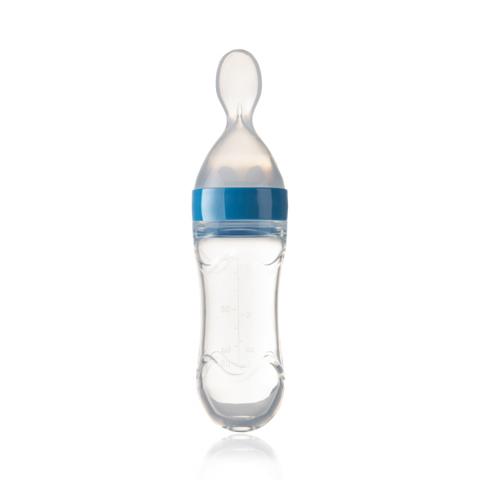 Lingurita cu rezervor pentru bebelusi, BabyJem, cu capac protectie, 90 ml (Culoare: Gri) [10]