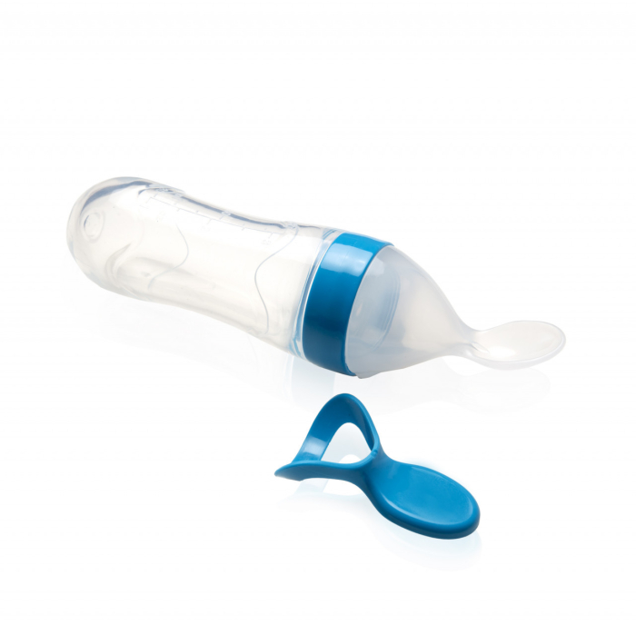 Lingurita cu rezervor pentru bebelusi, BabyJem, cu capac protectie, 90 ml (Culoare: Gri) [6]