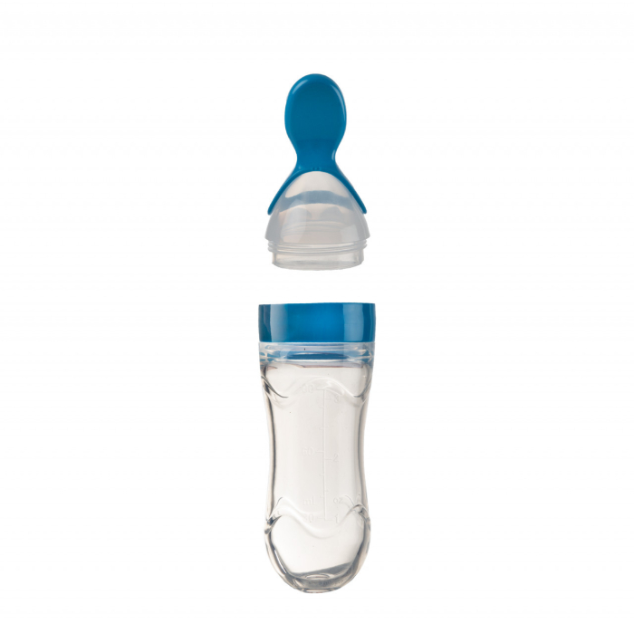Lingurita cu rezervor pentru bebelusi, BabyJem, cu capac protectie, 90 ml (Culoare: Gri) [7]
