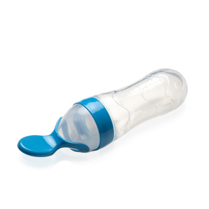 Lingurita cu rezervor pentru bebelusi, BabyJem, cu capac protectie, 90 ml (Culoare: Gri) [5]