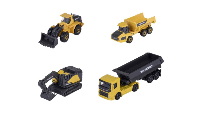MAJORETTE SET 4 UTILAJE METALICE VOLVO CONSTRUCTION 7.5CM [2]