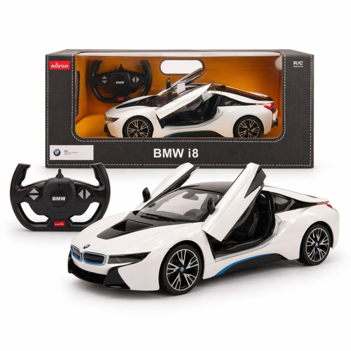 MASINA CU TELECOMANDA BMW I8 ALB SCARA 1 LA 14 [9]