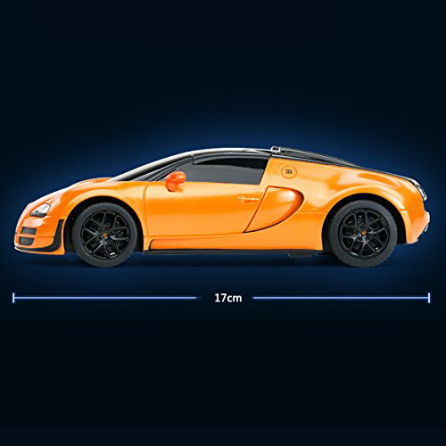 MASINA CU TELECOMANDA BUGATTI GRAND SPORT VITESSE PORTOCALIU CU SCARA 1 LA 24 [5]