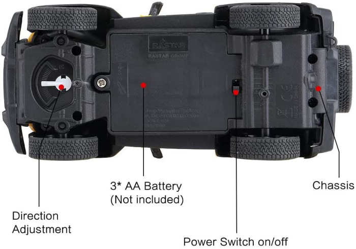 MASINA CU TELECOMANDA JEEP WRANGLER RUBICON GALBEN CU SCARA 1 LA 24 [5]