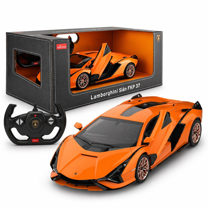 MASINA CU TELECOMANDA LAMBORGHINI SIAN PORTOCALIU CU SCARA 1 LA 14 [9]