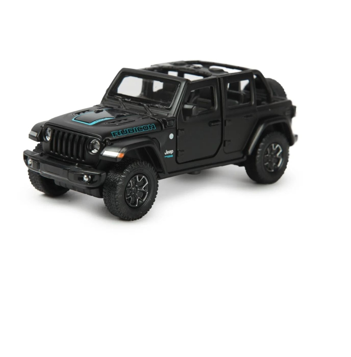 MASINUTA METALICA JEEP WRANGLER RUBICON 4XE NEGRU CU SCARA 1 LA 32 [2]