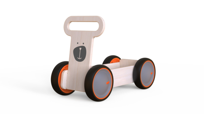 Masinuta ride-on, premergator si carucior de jucarii MamaToyz DriveMe Soft, Ursulet - Jucarie din lemn 3 in 1 [4]