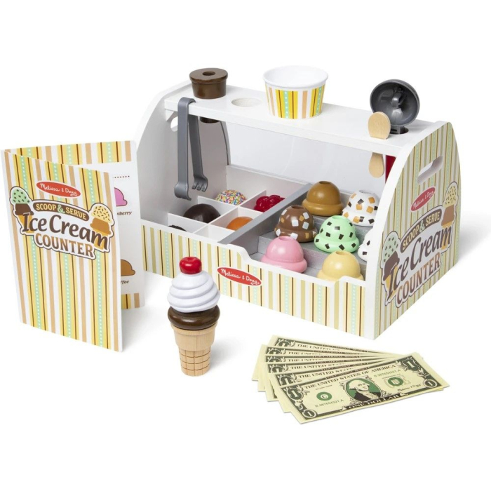 MELISSA AND DOUG SCOOP AND SERVE SET DE JOACA DIN LEMN TEJGHEAUA CU INGHETATA [6]