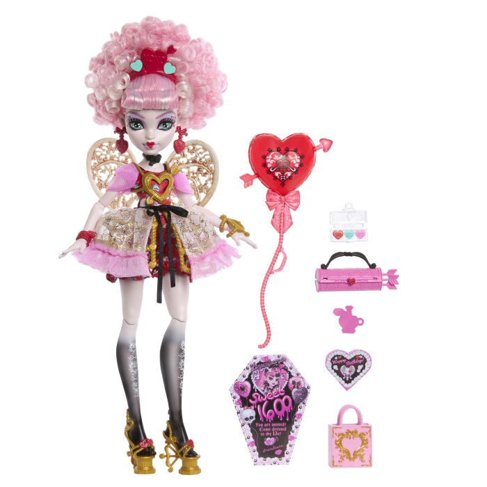 MONSTER HIGH ANIVERSARE DULCE SI INFRICOSATOARE PAPUSA CUPID ASTERIA CU ACCESORII [2]