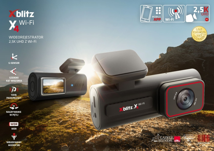 Neno Xblitz X4 - Cameră auto Wi-Fi, 2.5K UHD, WDR, G-Sensor, Mod Parcare, Wi-Fi, Ecran IPS 1.5” [2]