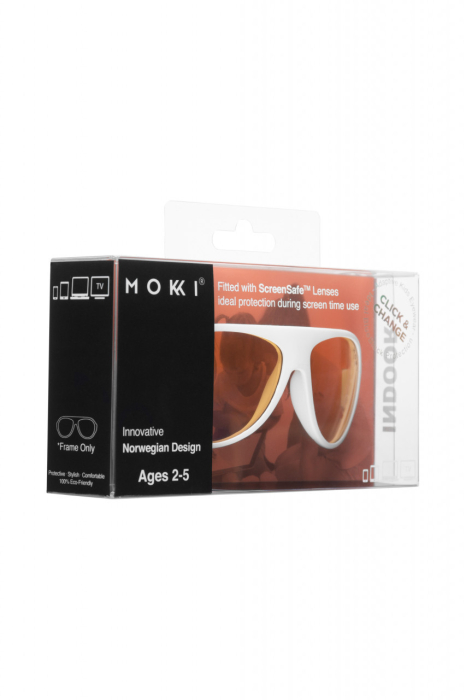 Ochelari cu protecție ecran pentru copii MOKKI Click u0026 Change ScreenSafe, 2-5 ani, alb [9]