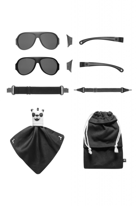 Ochelari de soare pentru copii MOKKI Click u0026 Change, protectie UV, negru, 2-5 ani, set 2 perechi [9]