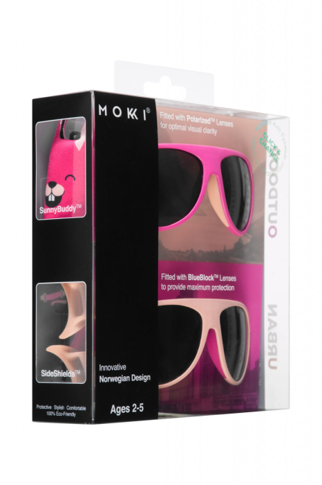 Ochelari de soare pentru copii MOKKI Click u0026 Change, protectie UV, roz, 2-5 ani, set 2 perechi [9]