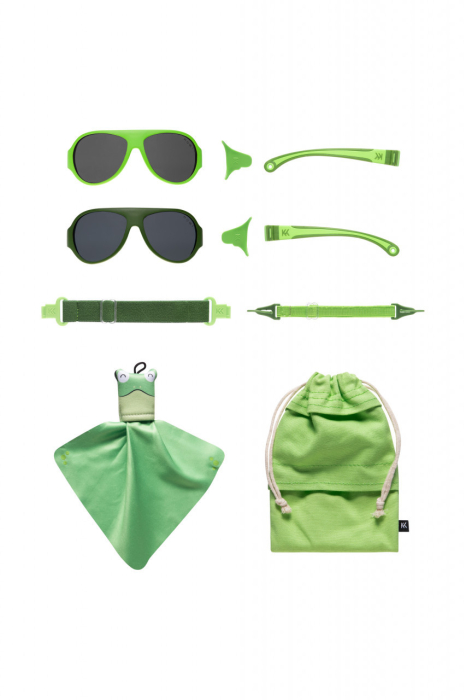 Ochelari de soare pentru copii MOKKI Click u0026 Change, protectie UV, verde, 2-5 ani, set 2 perechi [2]