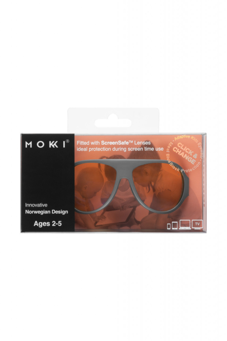 Ochelari de soare pentru copii MOKKI Click u0026 Change ScreenSafe, protectie ecran, 2-5 ani, gri [6]