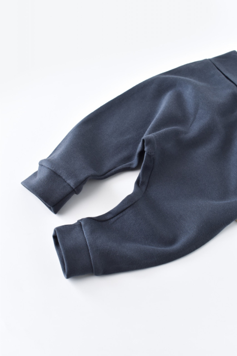 Pantaloni Bebe Unisex din bumbac organic Bleumarin BabyCosy [2]