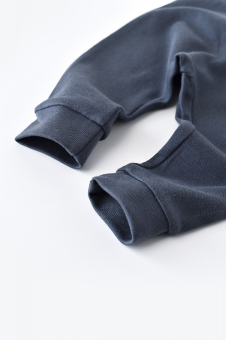 Pantaloni Bebe Unisex din bumbac organic Bleumarin BabyCosy [4]