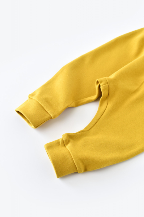 Pantaloni Bebe Unisex din bumbac organic Galben BabyCosy [4]