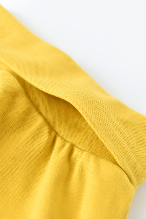 Pantaloni Bebe Unisex din bumbac organic Galben deschis BabyCosy [2]