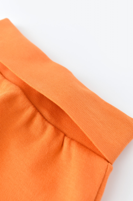 Pantaloni Bebe Unisex din bumbac organic Portocaliu BabyCosy [3]