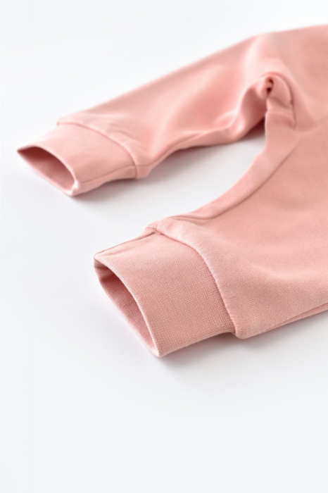 Pantaloni Bebe Unisex din bumbac organic Roz pudra BabyCosy [4]