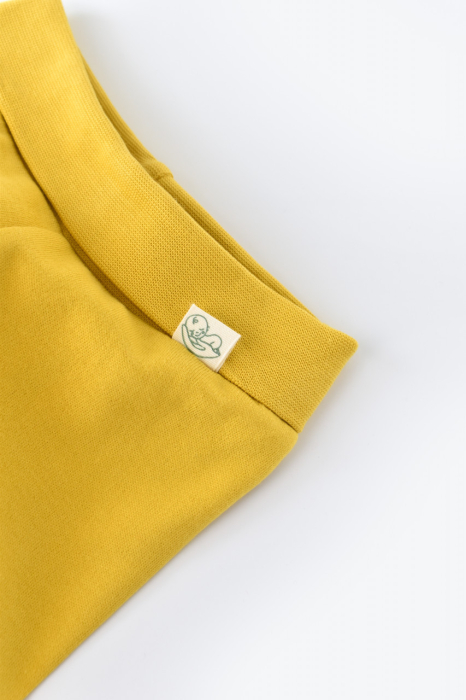 Pantaloni cu Botosei - Bumbac organic Galben pal BabyCosy [2]