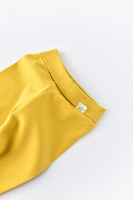 Pantaloni cu Botosei - Bumbac organic Galben pal BabyCosy [3]