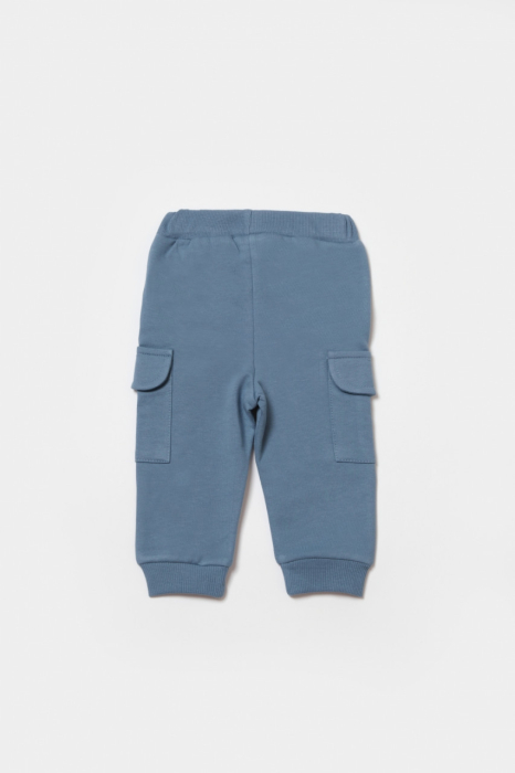 Pantaloni cu buzunare laterale, Two thread, 100%bumbac organic - Indigo, BabyCosy [3]