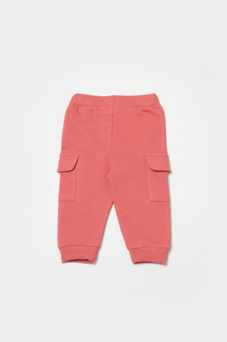 Pantaloni cu buzunare laterale, Two thread, 100%bumbac organic - Rose, BabyCosy [2]