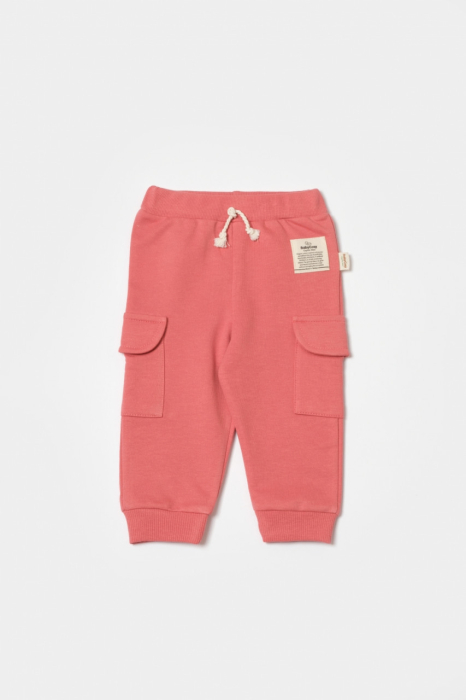 Pantaloni cu buzunare laterale, Two thread, 100%bumbac organic - Rose, BabyCosy [3]