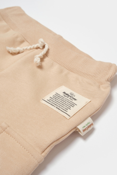 Pantaloni cu buzunare laterale, Two thread, 100%bumbac organic - Stone, BabyCosy [5]