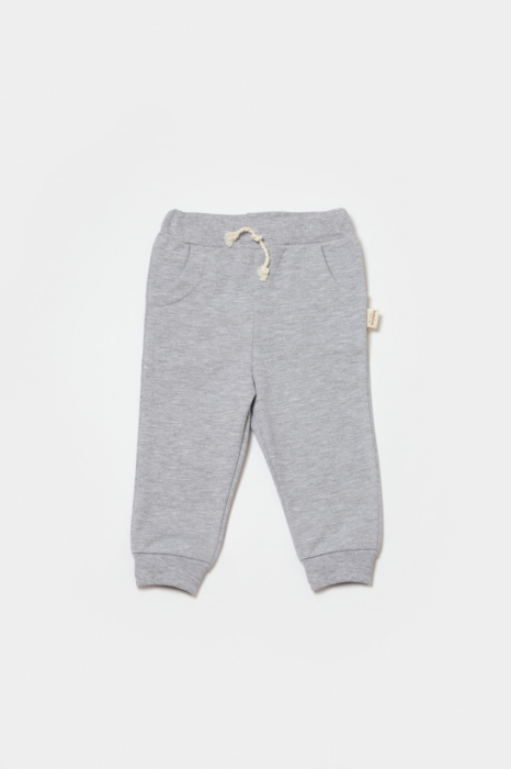 Pantaloni lungi, Two thread, 100%bumbac organic - Gri, BabyCosy [3]