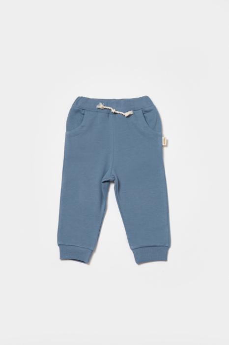 Pantaloni lungi, Two thread, 100%bumbac organic - Indigo, BabyCosy [3]