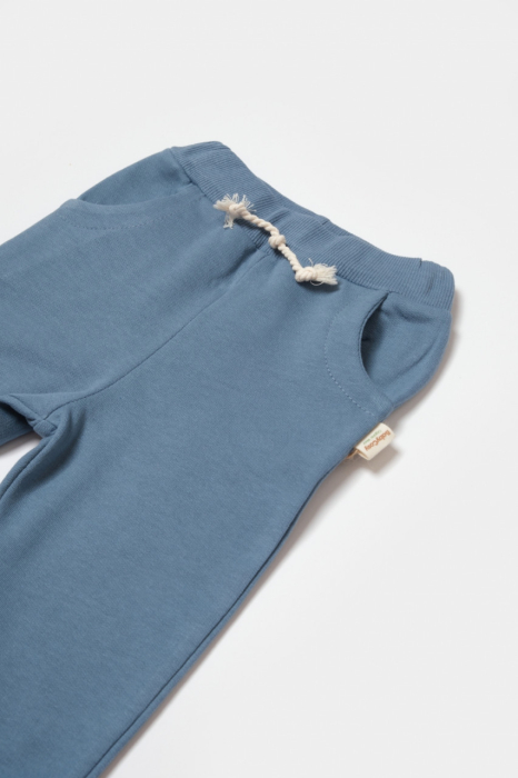 Pantaloni lungi, Two thread, 100%bumbac organic - Indigo, BabyCosy [4]