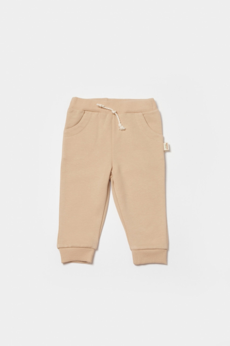Pantaloni lungi, Two thread, 100%bumbac organic - Stone, BabyCosy [3]