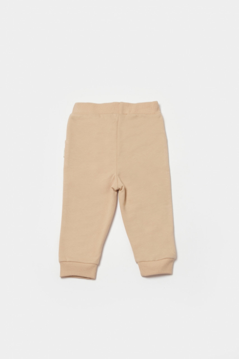 Pantaloni lungi, Two thread, 100%bumbac organic - Stone, BabyCosy [2]