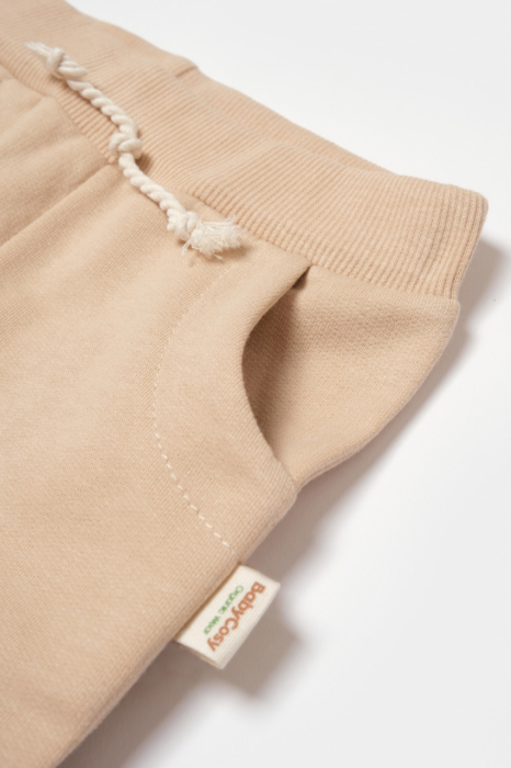 Pantaloni lungi, Two thread, 100%bumbac organic - Stone, BabyCosy [5]
